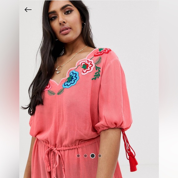 ASOS Design Curve Romper with Embroidery Detail- US 18 - Picture 2 of 3